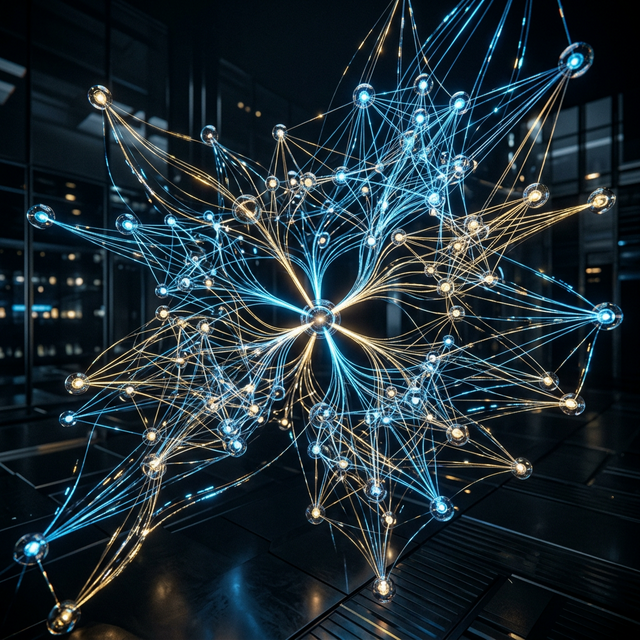 Réseau neuronal IA abstrait